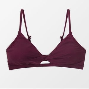 Shangrila Solids Twist Front Bra Bikini Top - Cupshe - Size Medium